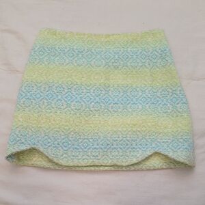 Stylish Green and Blue Patterned Skirt